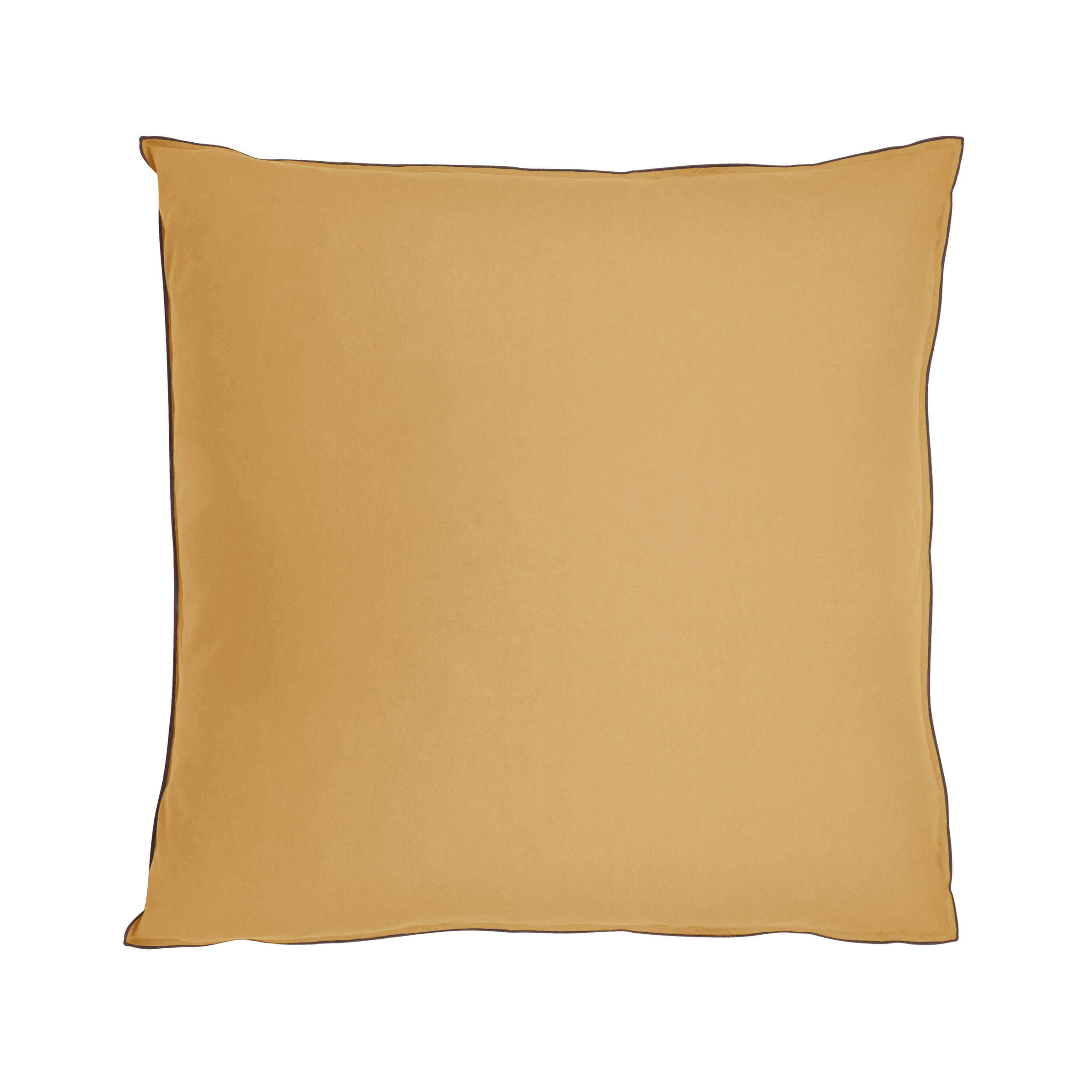DOUCEUR LAVÉE - Taie d'oreiller bicolore en percale de coton lavé 65x65 cm Rhum