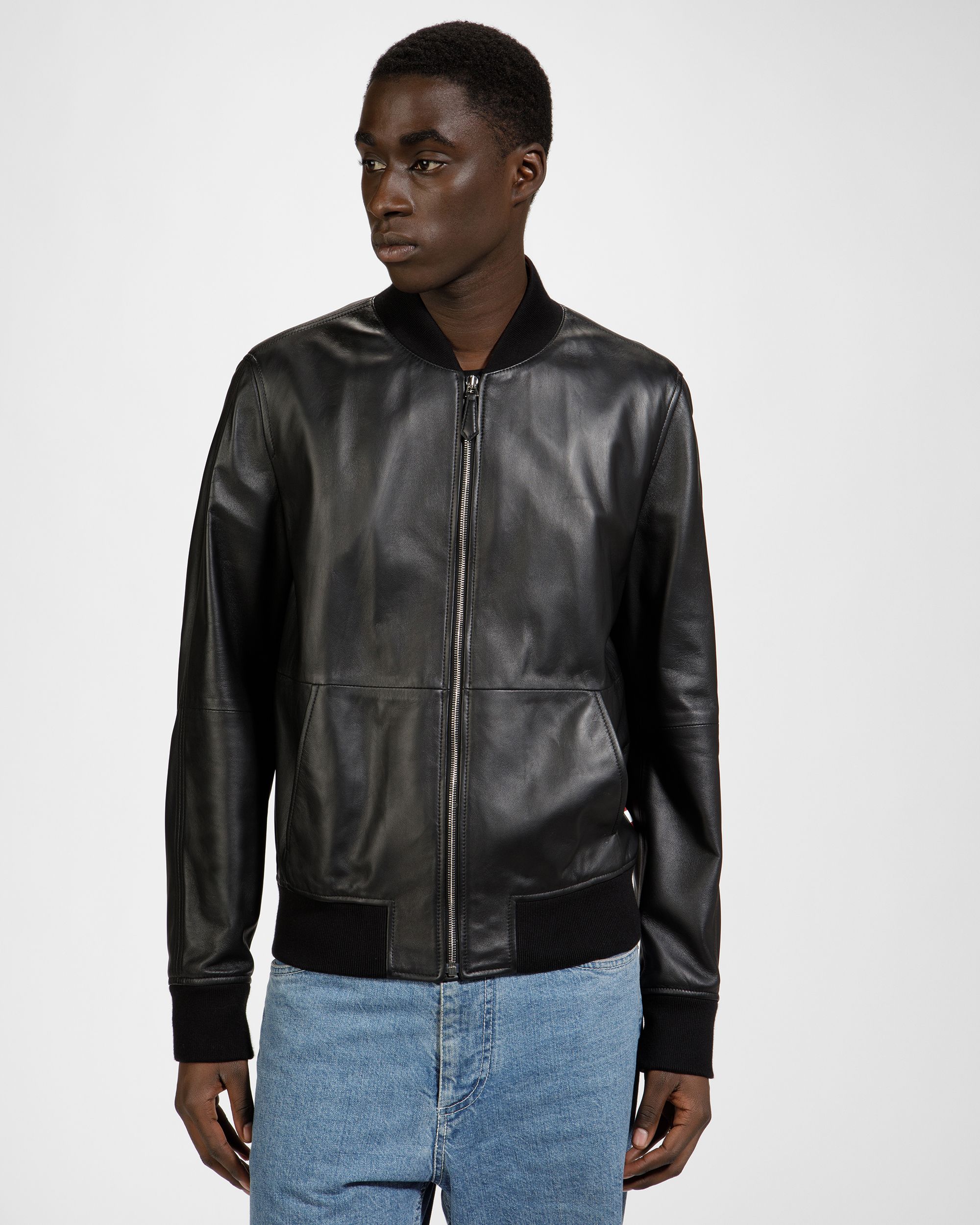 Blouson-Bomberjacke Aus Leder