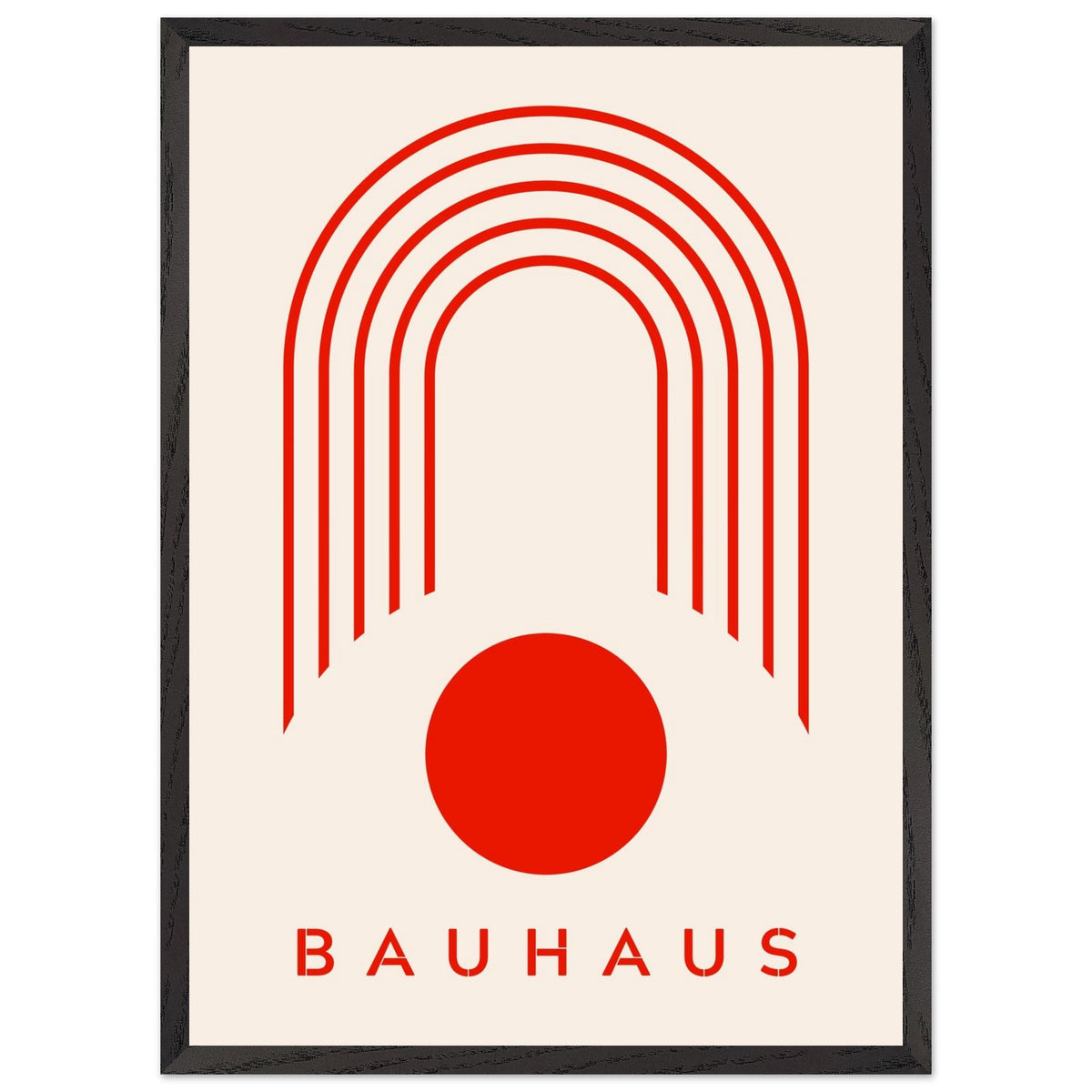 Artfulprints Poster met Lijst Bauhaus - Red arches  - 50x70 cm - Rood