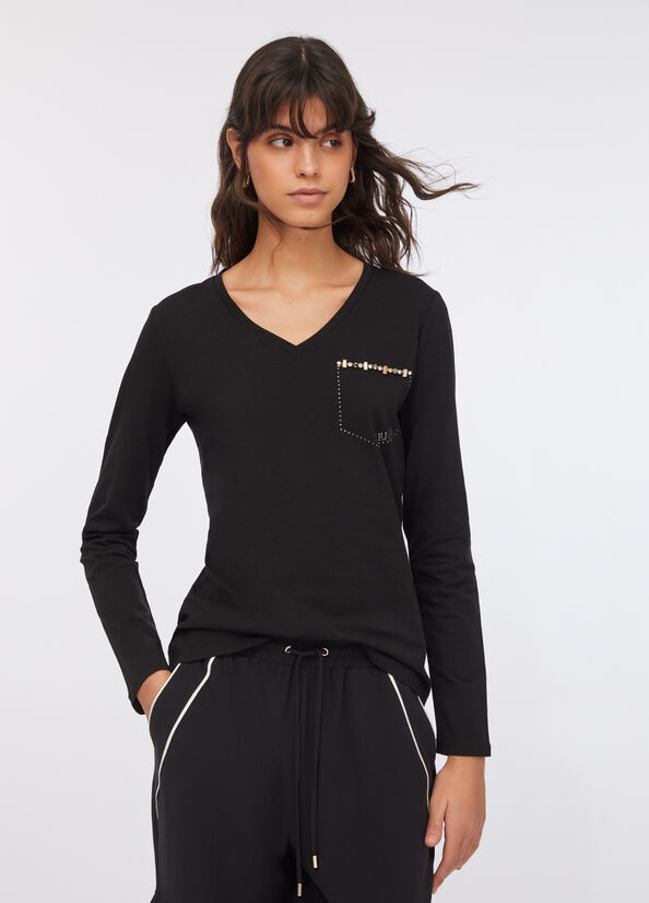 T-shirt con strass