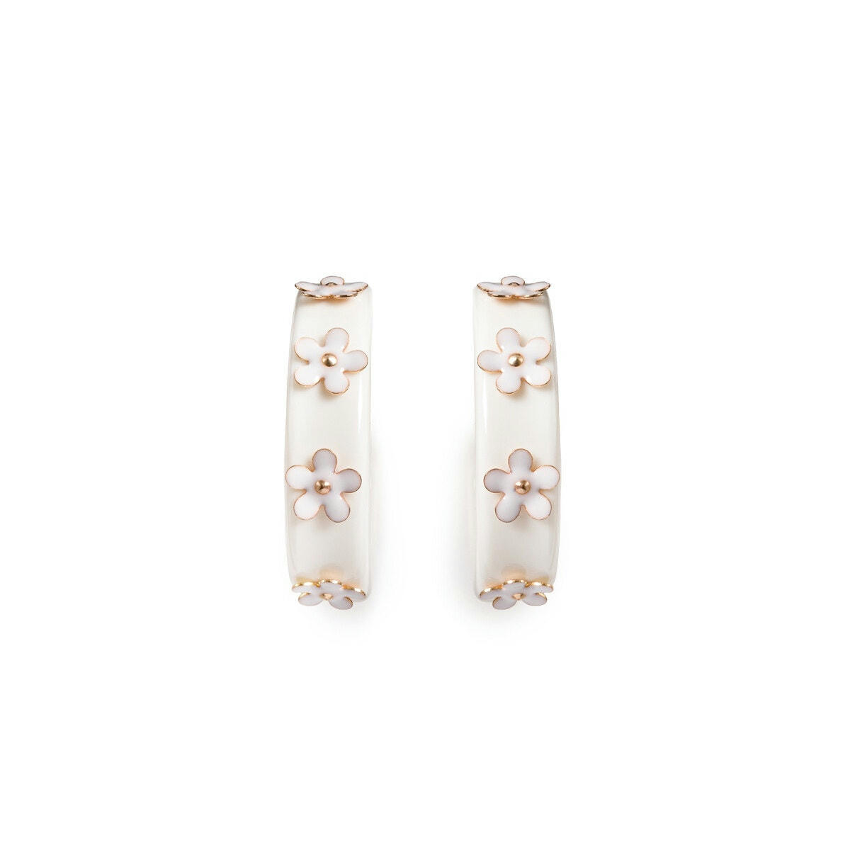 Boucles d'oreilles créoles avec marguerites