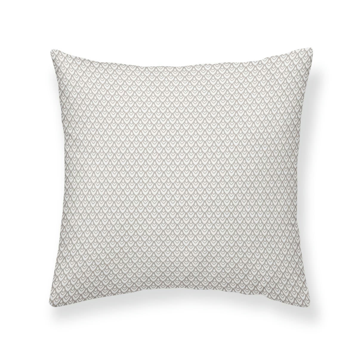 SLOW LIFE KARMA - Coussin décoration imprimé en Coton Beige 38x38 cm