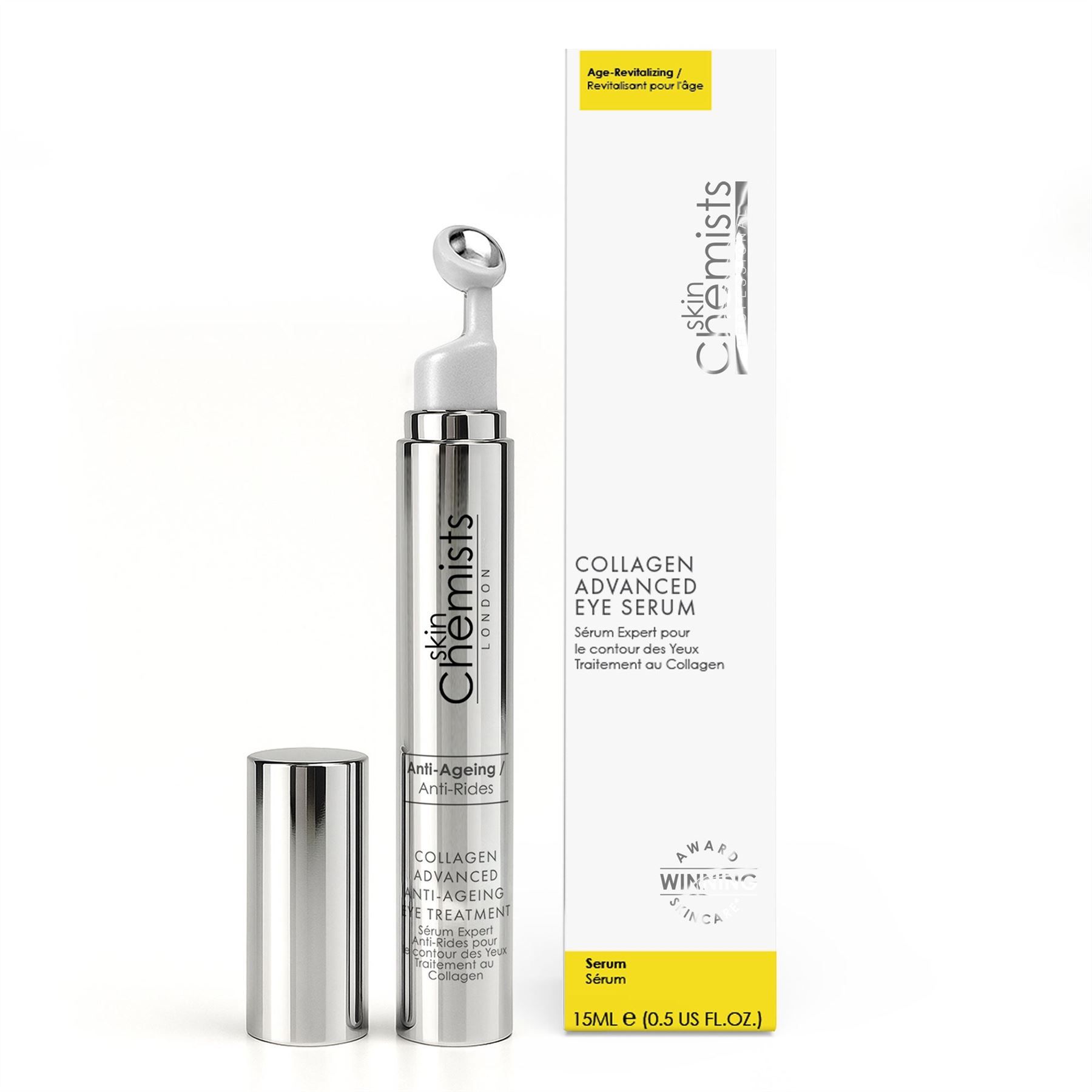 skinChemists professional Collagen Advanced Anti-Ageing Eye Treatment 15ml for Elasticity and Collagen Support
