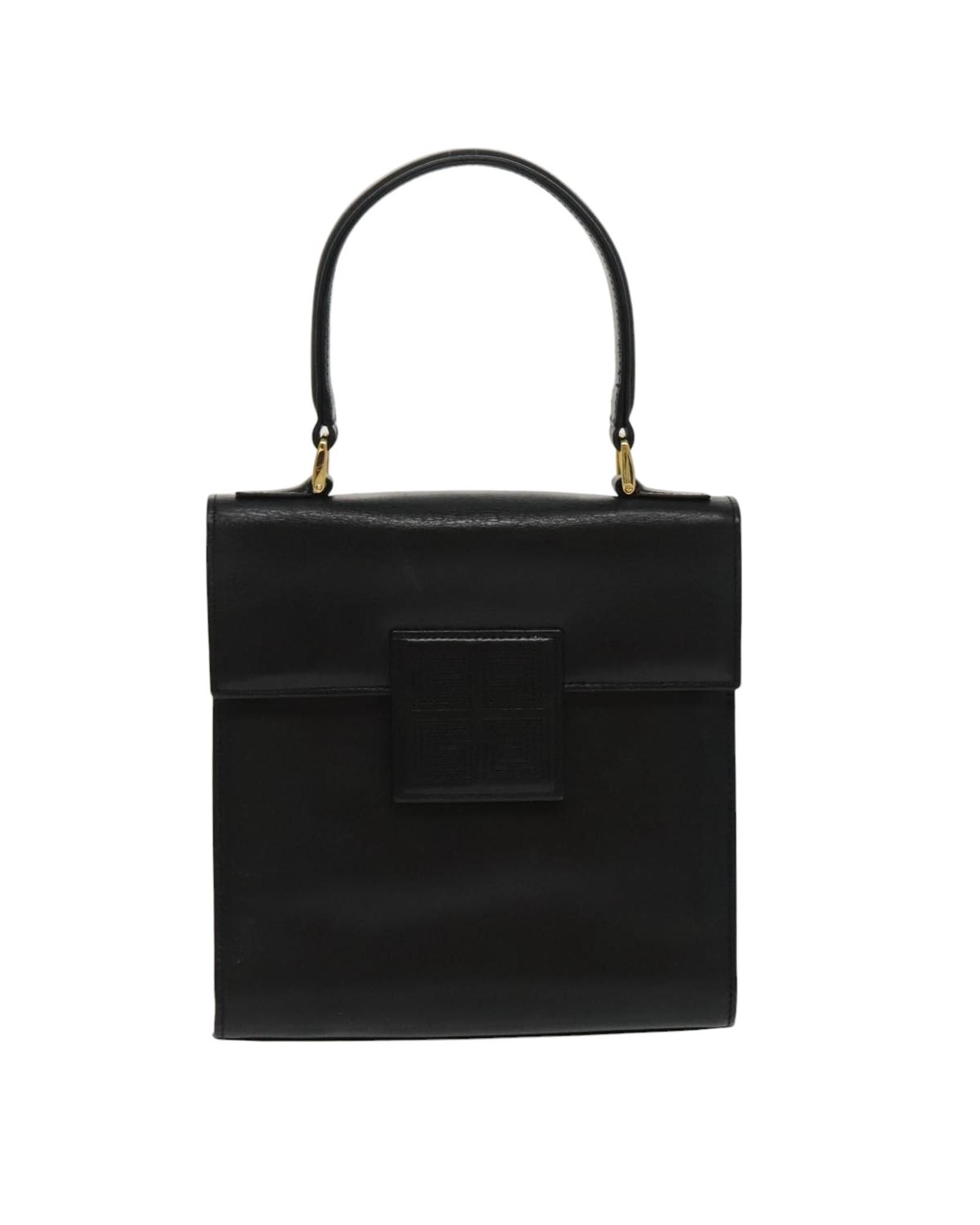 Givenchy Preloved Vintage Top Handle Bag Black Leather Wo Handbags