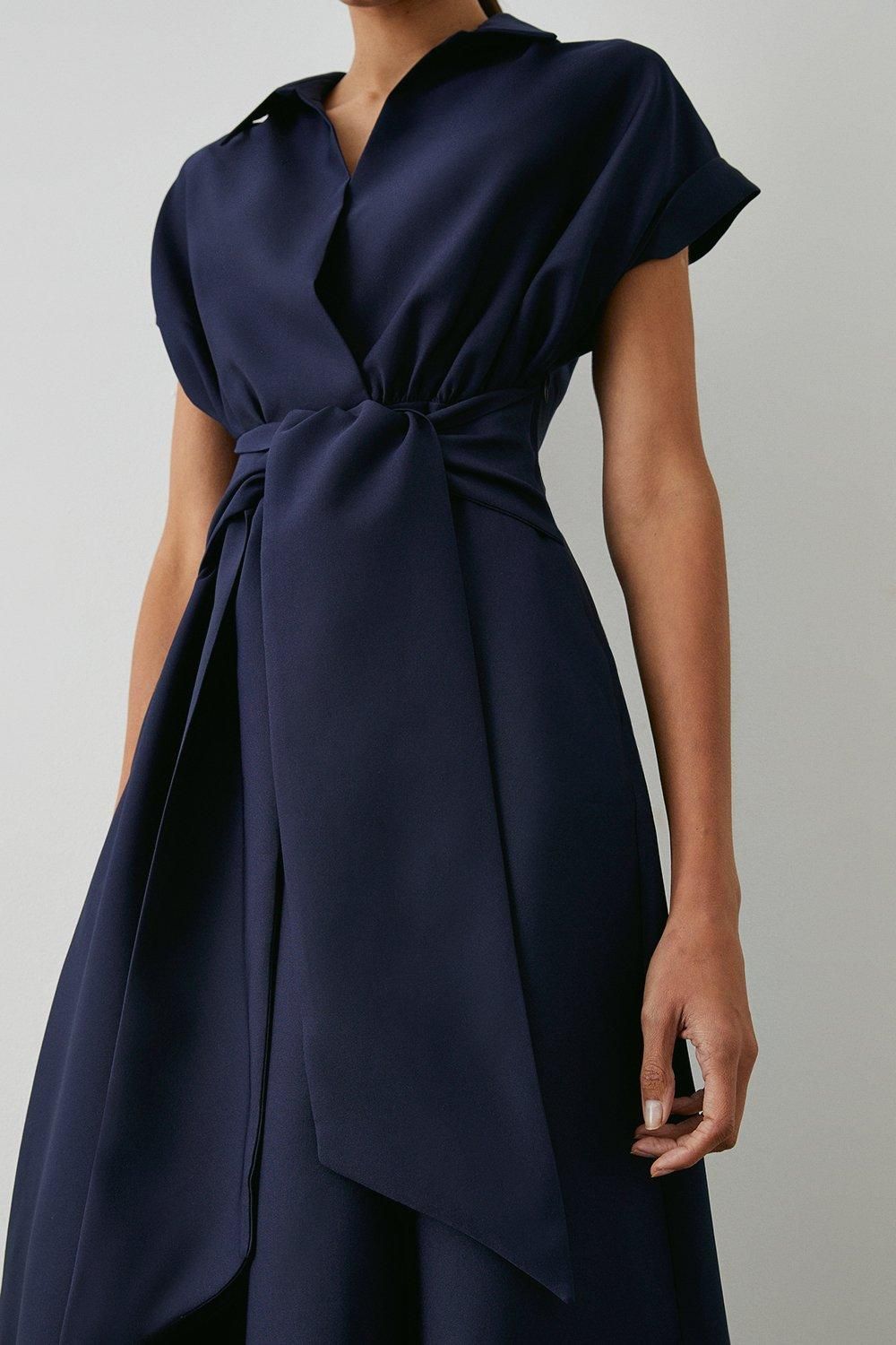 Principles Formal Front Tie Shirt Midi Dress