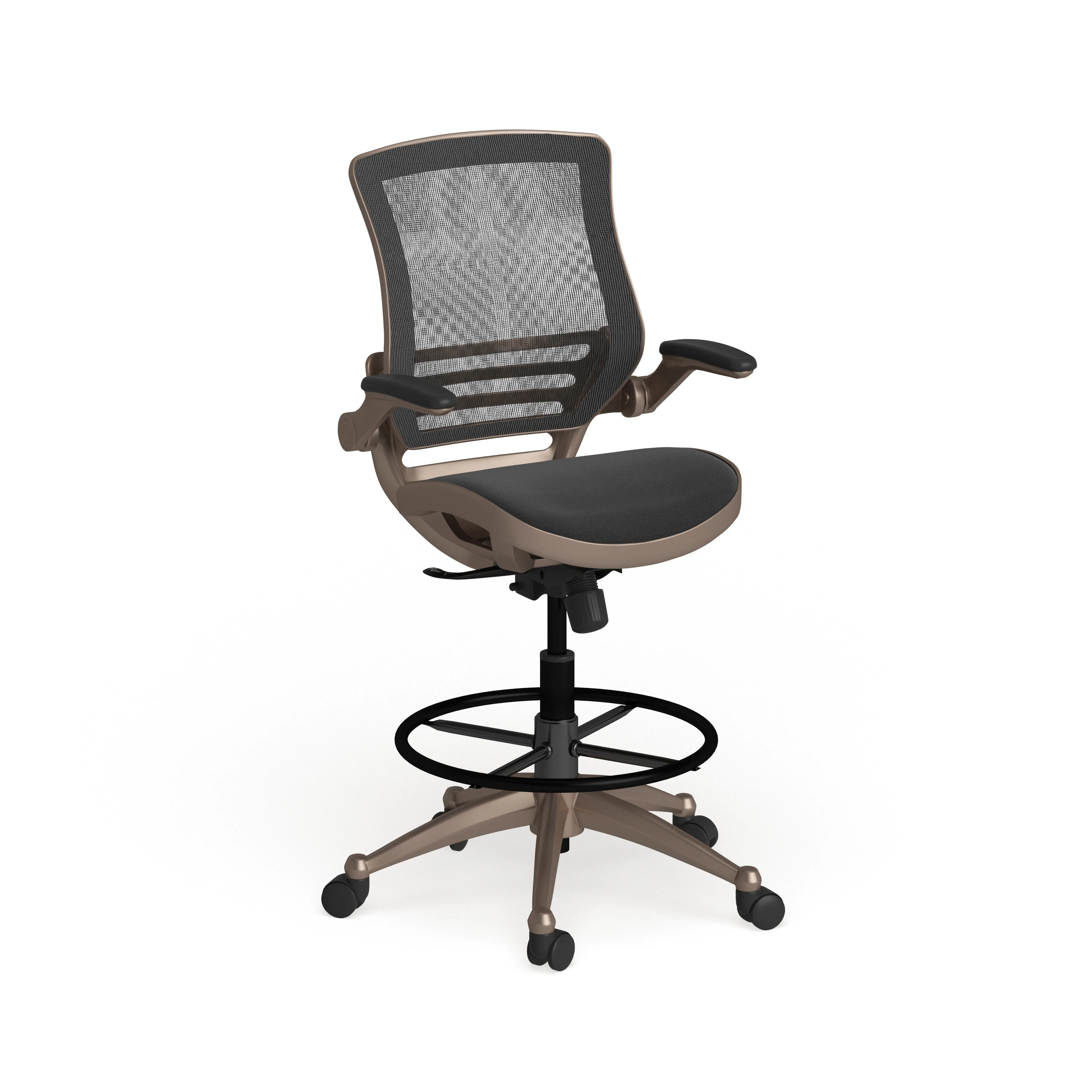 Mid-Back Swivel Office Chair with Adjustable Foot Ring