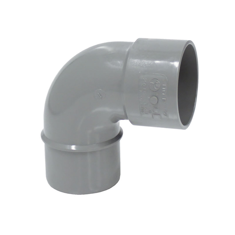 Coude en PVC pour sanitaire gris M/F 87° Ø 50 mm