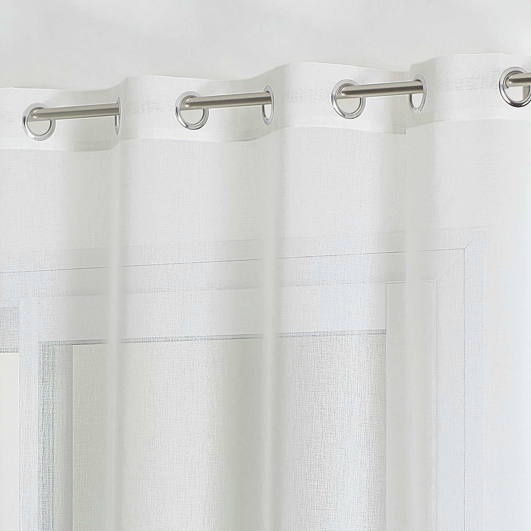 - Voilage au style floral polyester blanc 140x240 cm