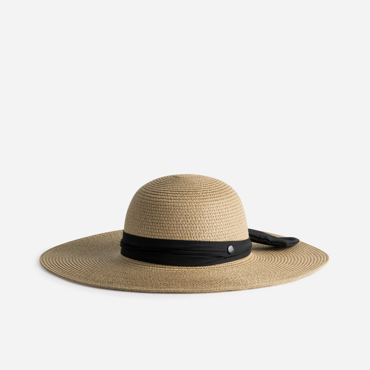 Capeline camel paille papier double foulard