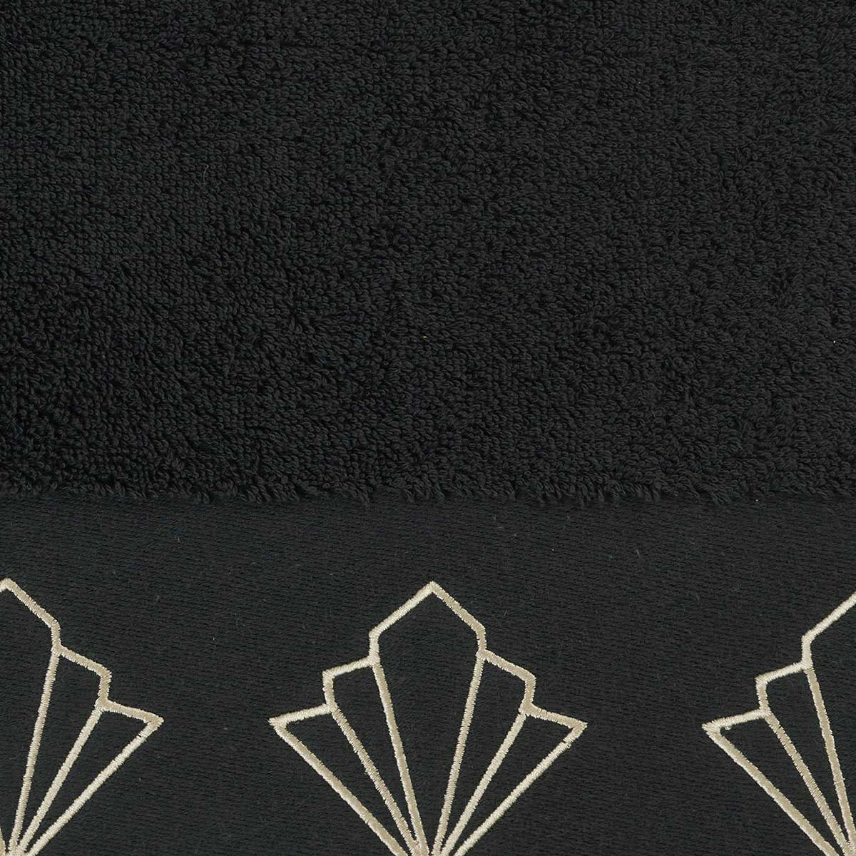 PALIMA - Lot de 3 serviettes invité Noir 30x50 cm