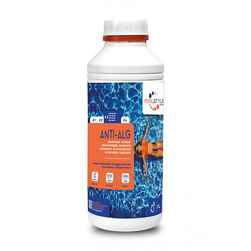Anti-algue liquide bidon 1 L PoolStyle PSL-500-0012 - préventif compatible chlore et brome