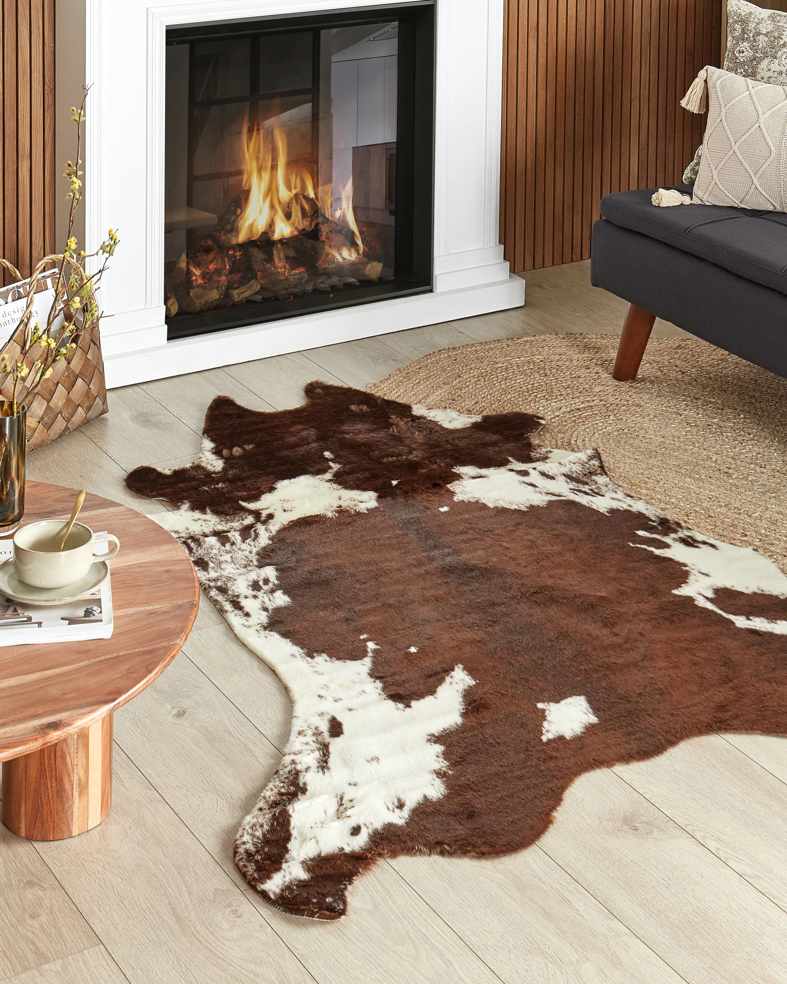 Faux Cowhide Rug BOGONG Dark Brown 130 x 170 cm