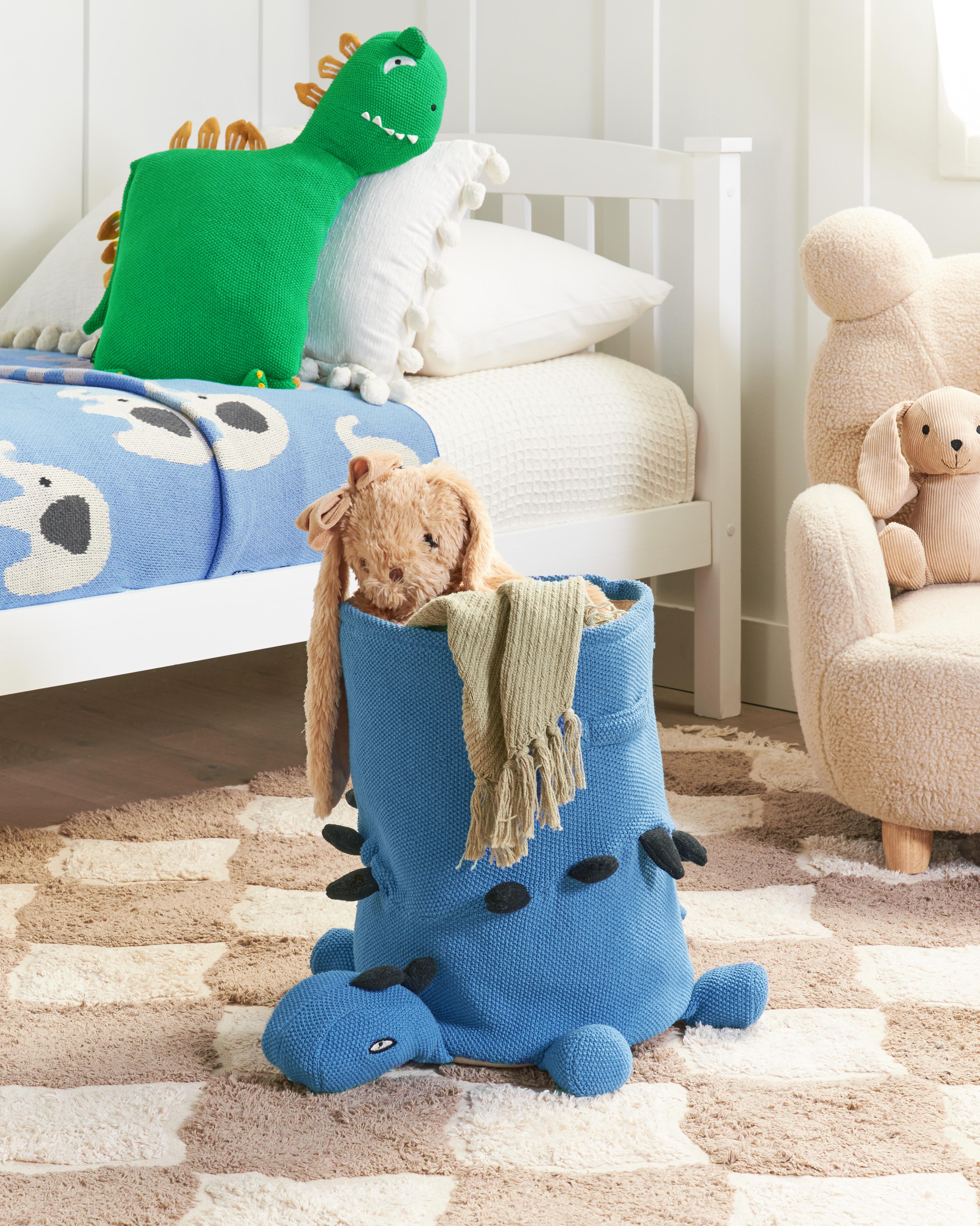 Kids Basket Dinosaur BAGNU Cotton Blue