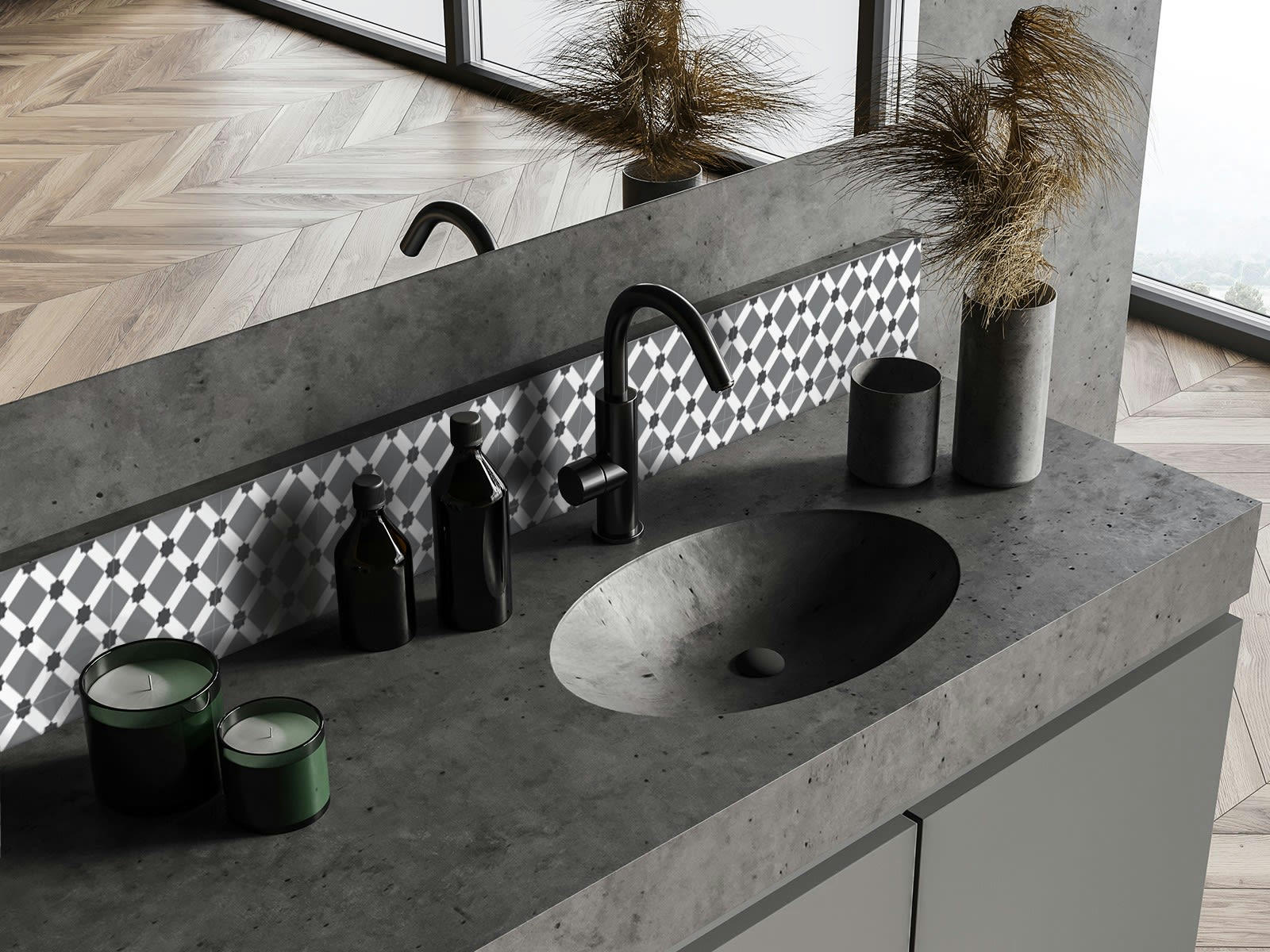 - Crédence adhésive Cordoba gris moyen 40cmx2m