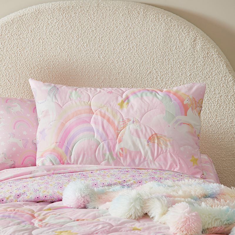 Unicorn Squad Pink Quilted Quilt Cover Set