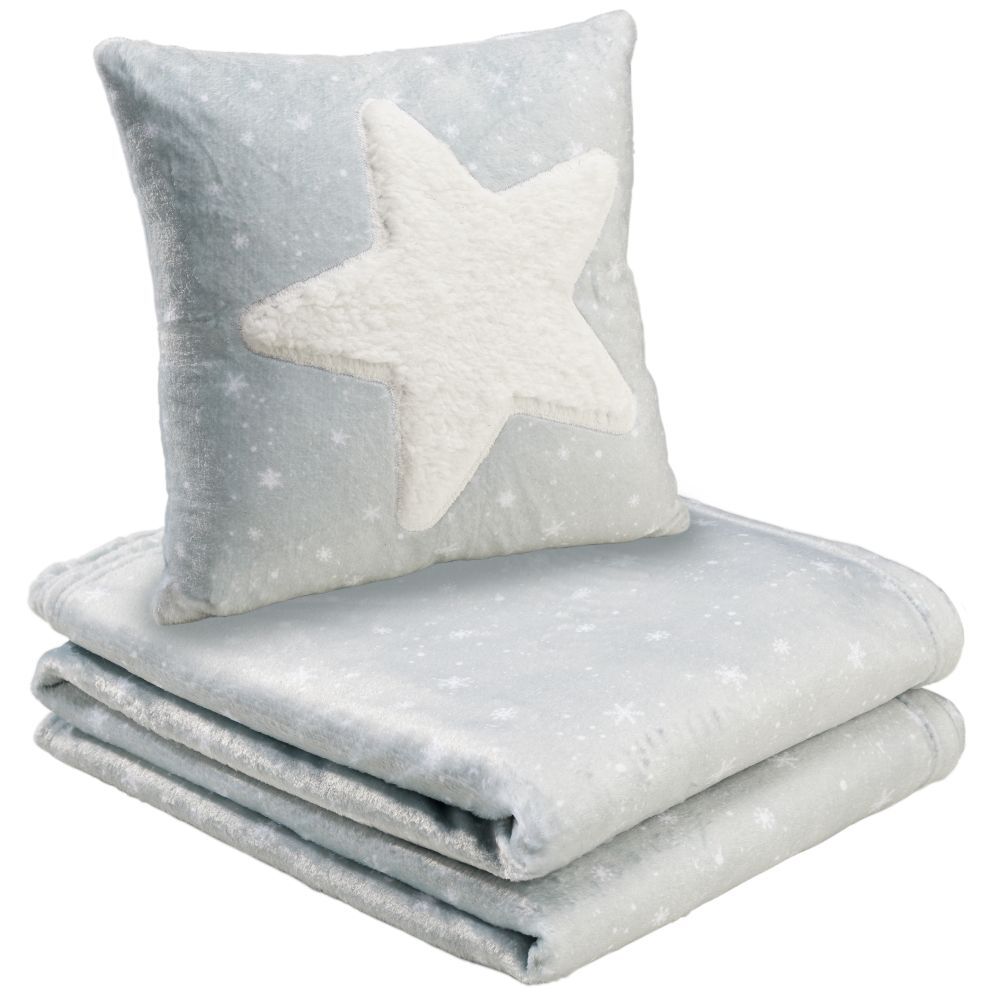 Set plaid   coussin polyester brodé