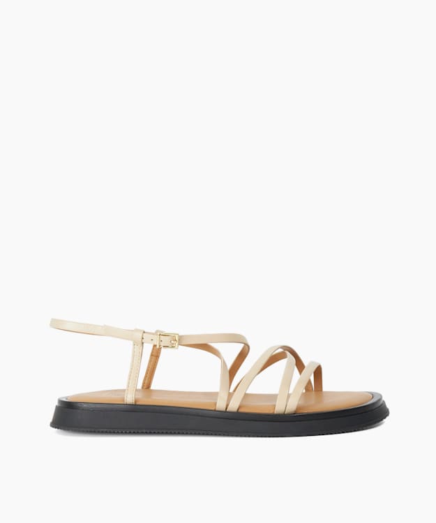 Laia Ecru - Padded Sole Strappy Sandals