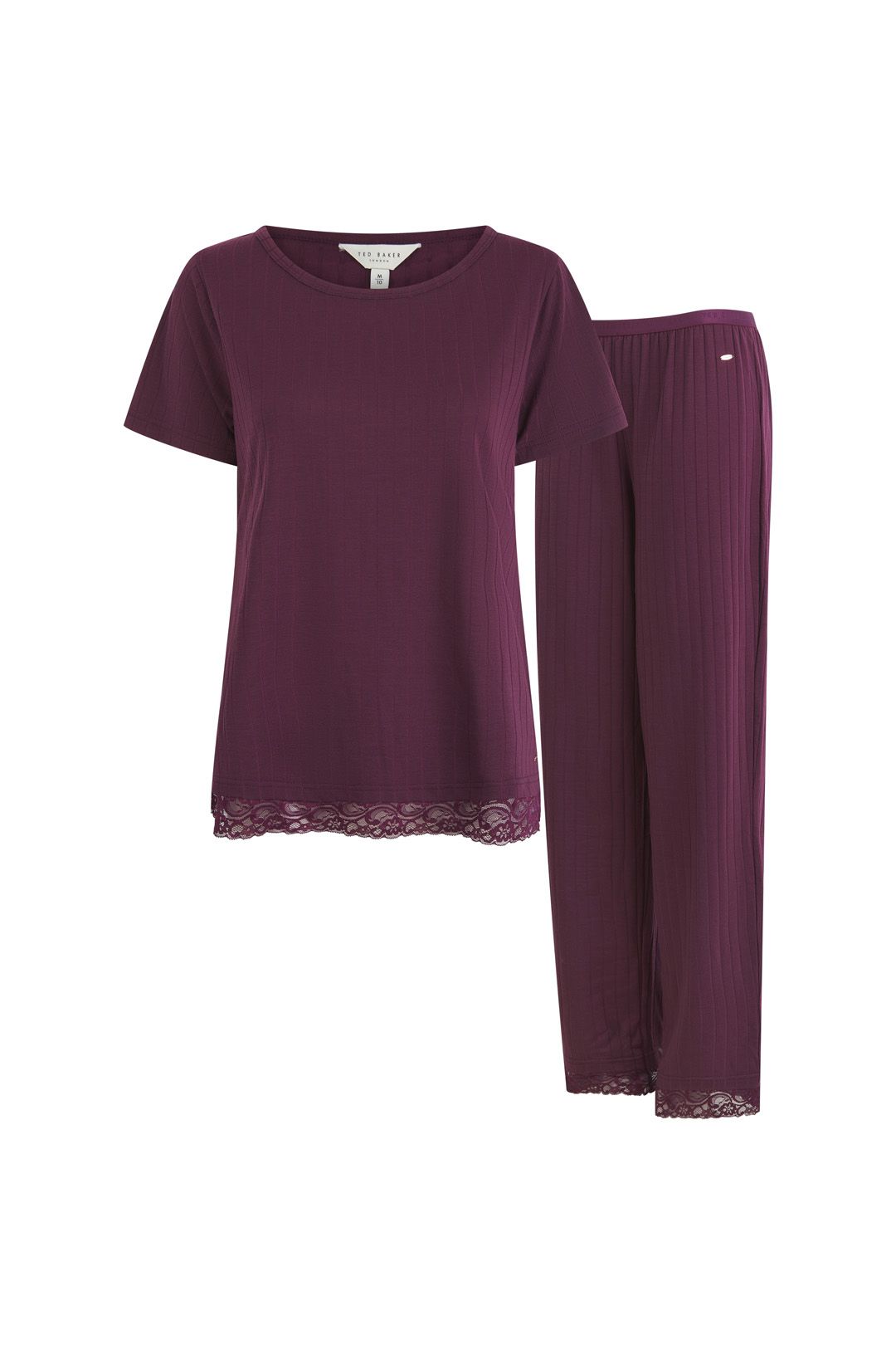 Ted Baker Kelly Drop Needle Jersey Pyjama Mauve Wine