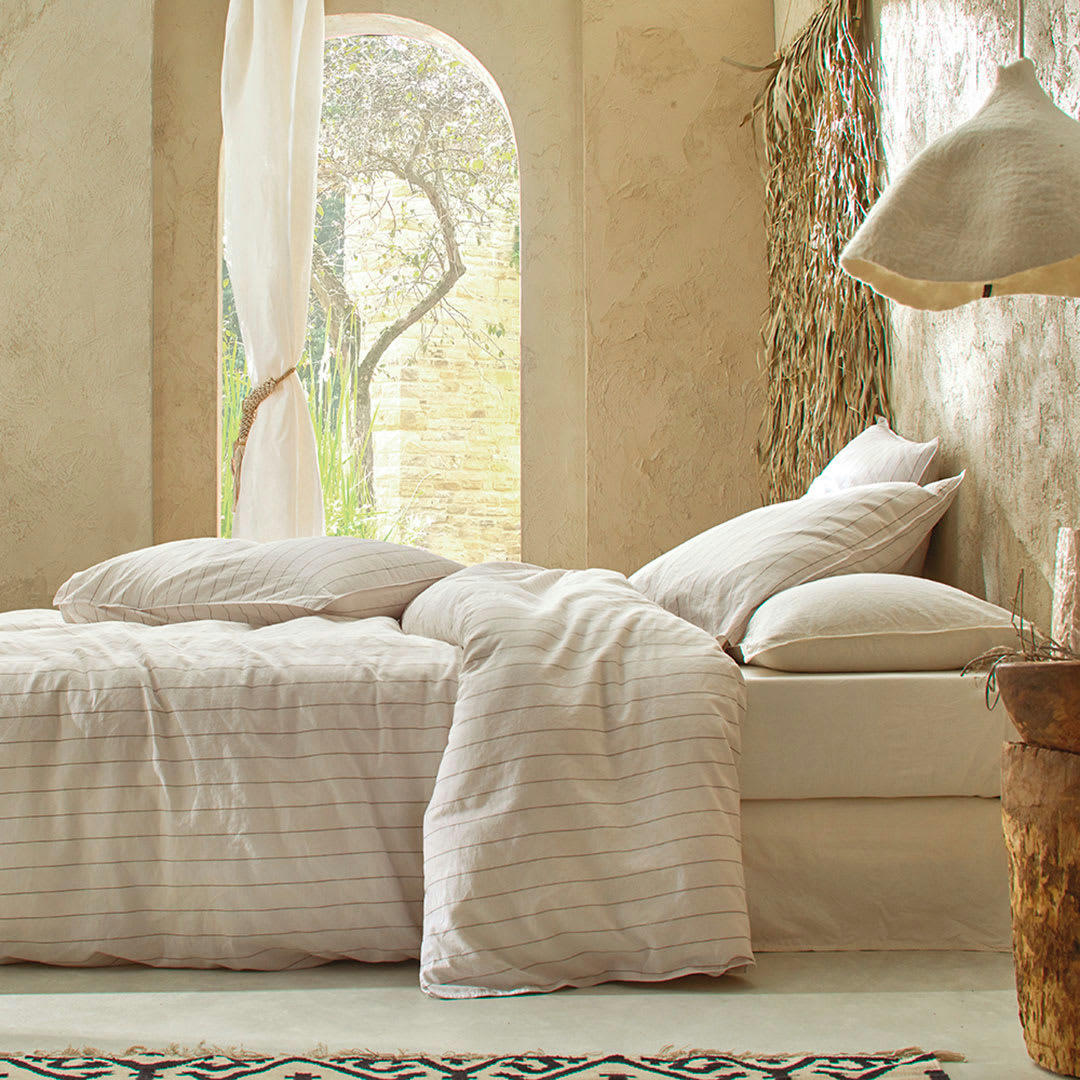 BIO MAHO - Housse de couette li/coton organic algue 140x200 cm