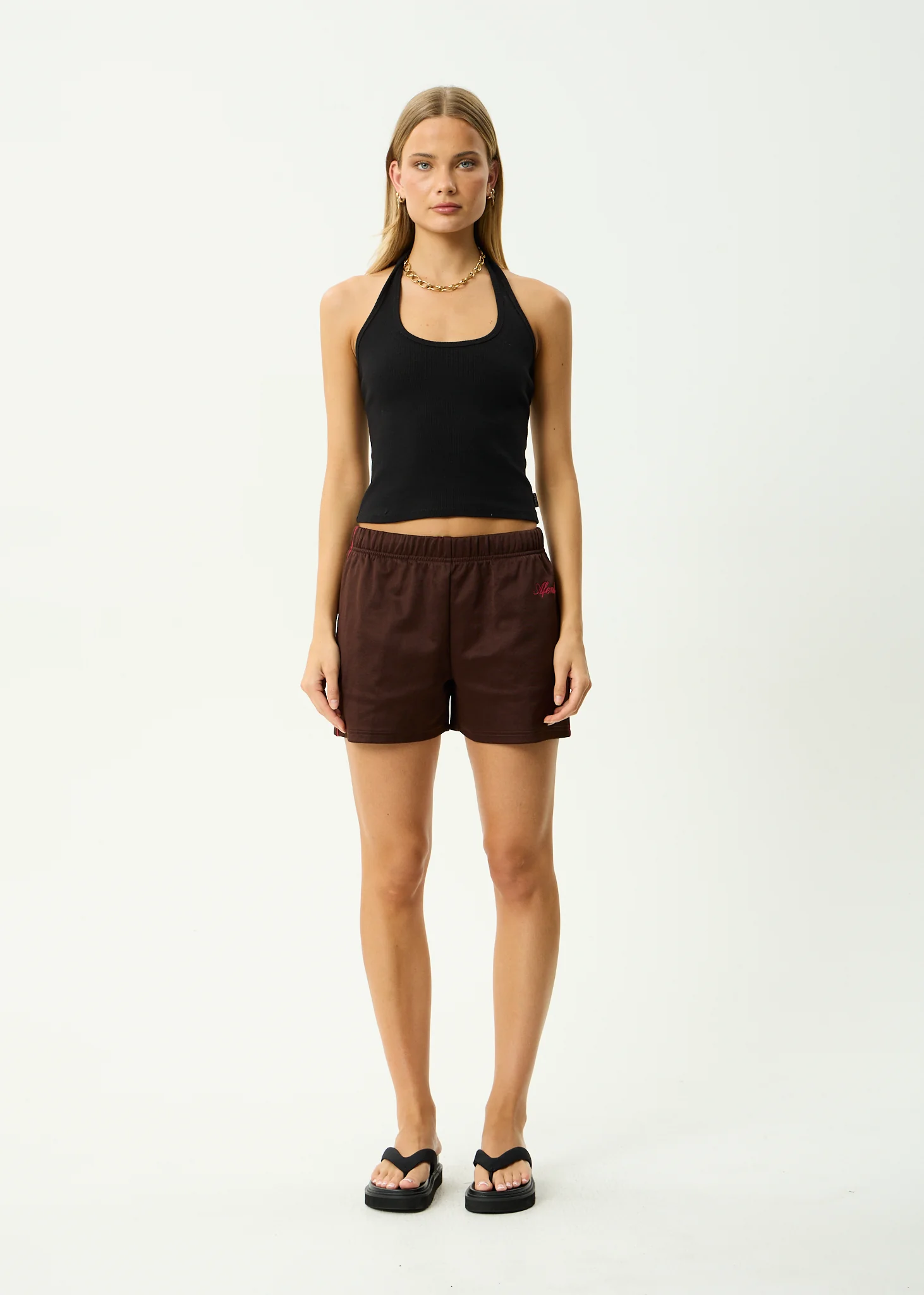 AFENDS Womens Avenue - Track Short - Coffee