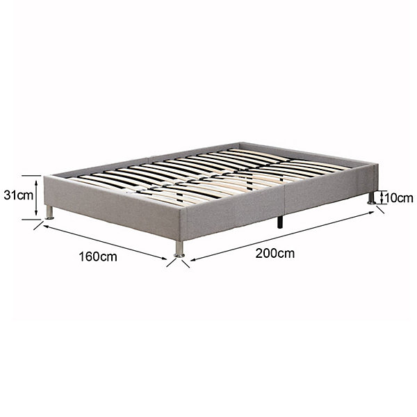 Ensemble Matelas en mousse   Cadre de lit Plateforme Capitonné 160x200cm, Epaisseur du Matelas 22cm