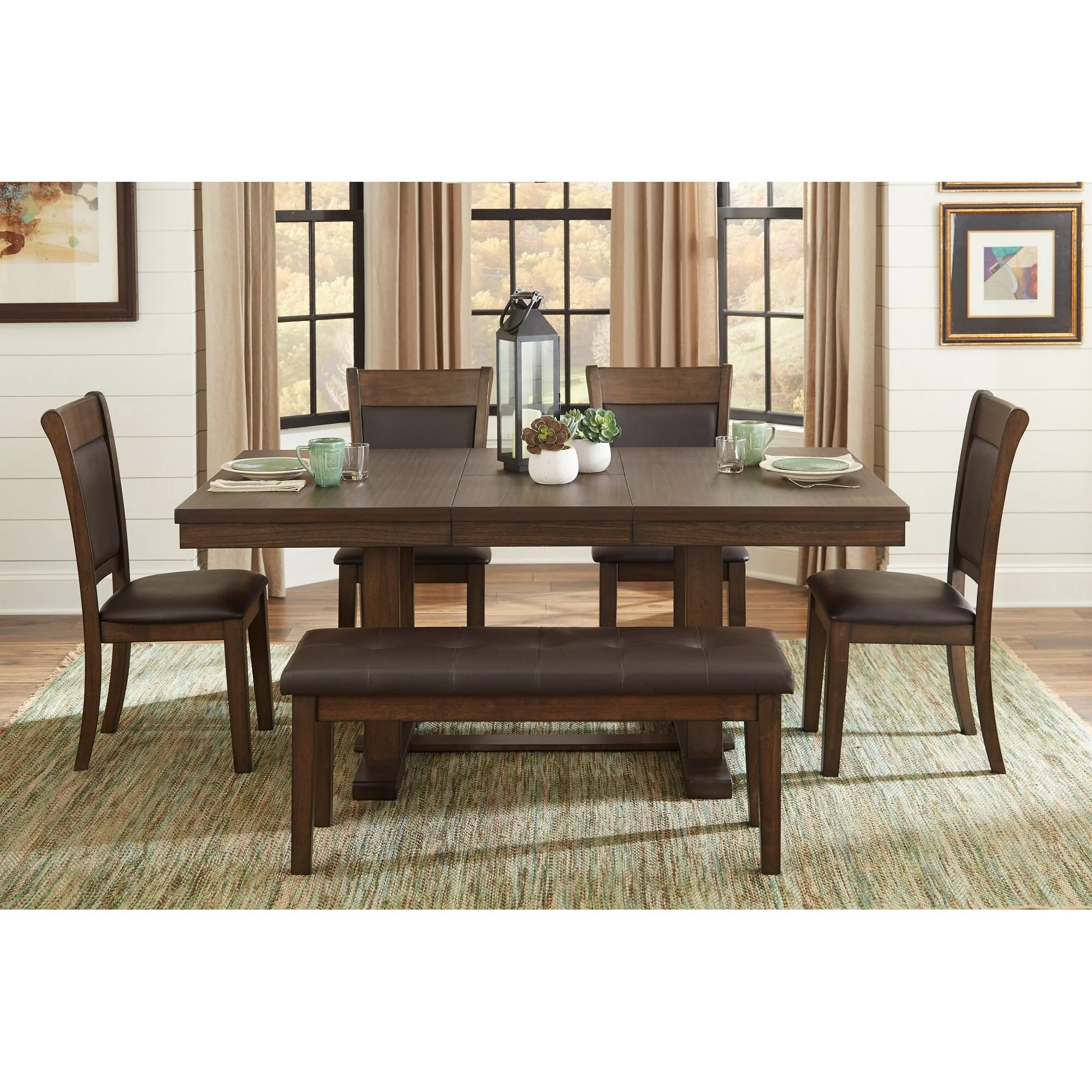 Transitional Dining Furniture 1pc Wooden Bench