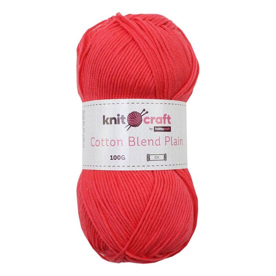 Knitcraft Coral Cotton Blend Plain DK Yarn 100g