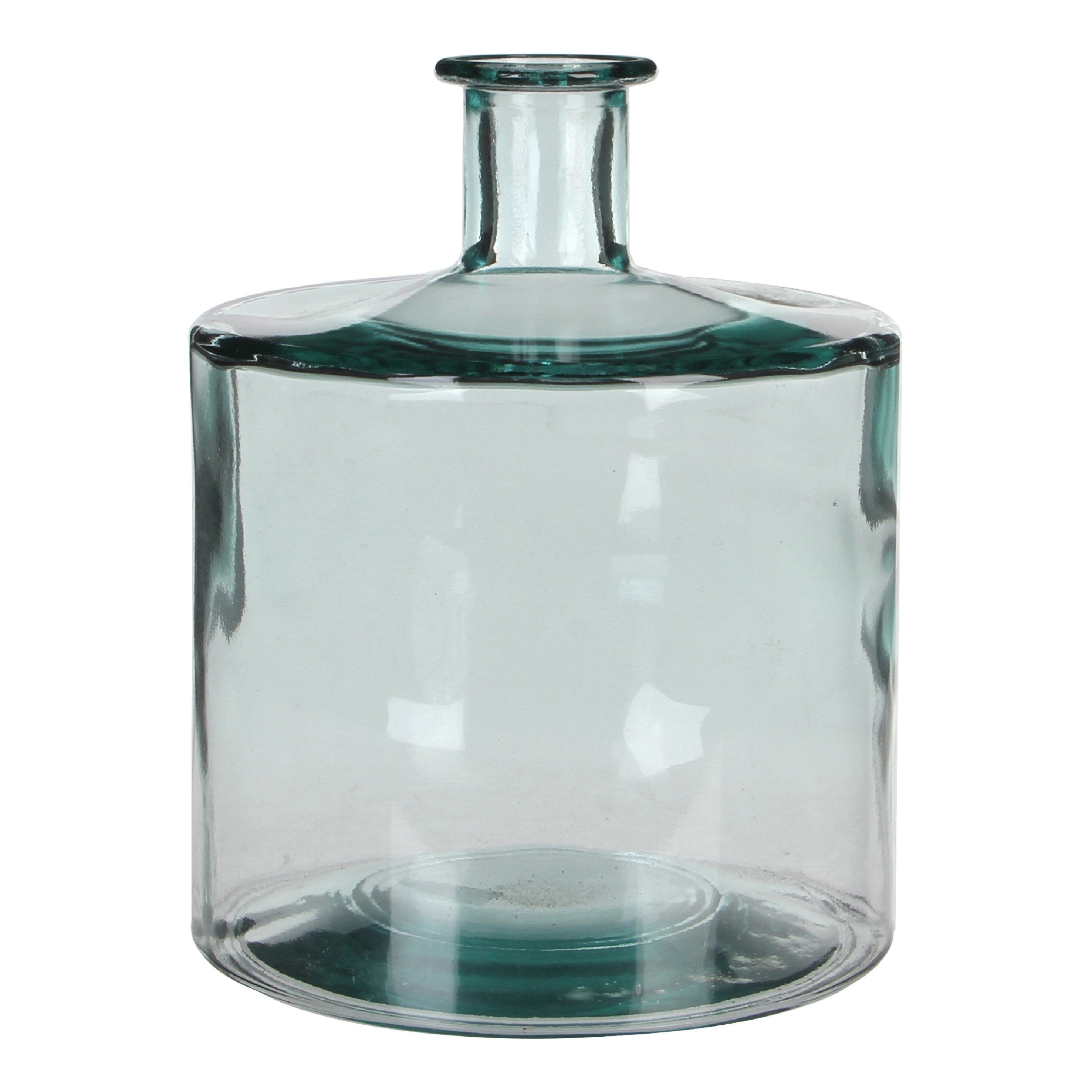 Mica Decorations Guan Fles Vaas - H26 x Ø21 cm - Gerecycled Glas - Transparant