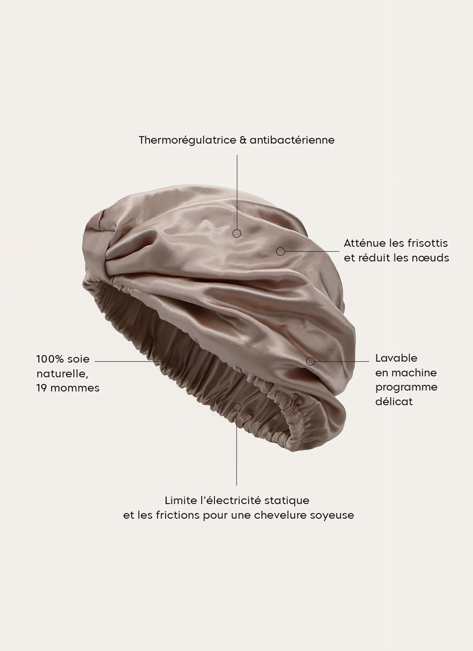 TURBAN PURE SOIE DE MÛRIER NUDE