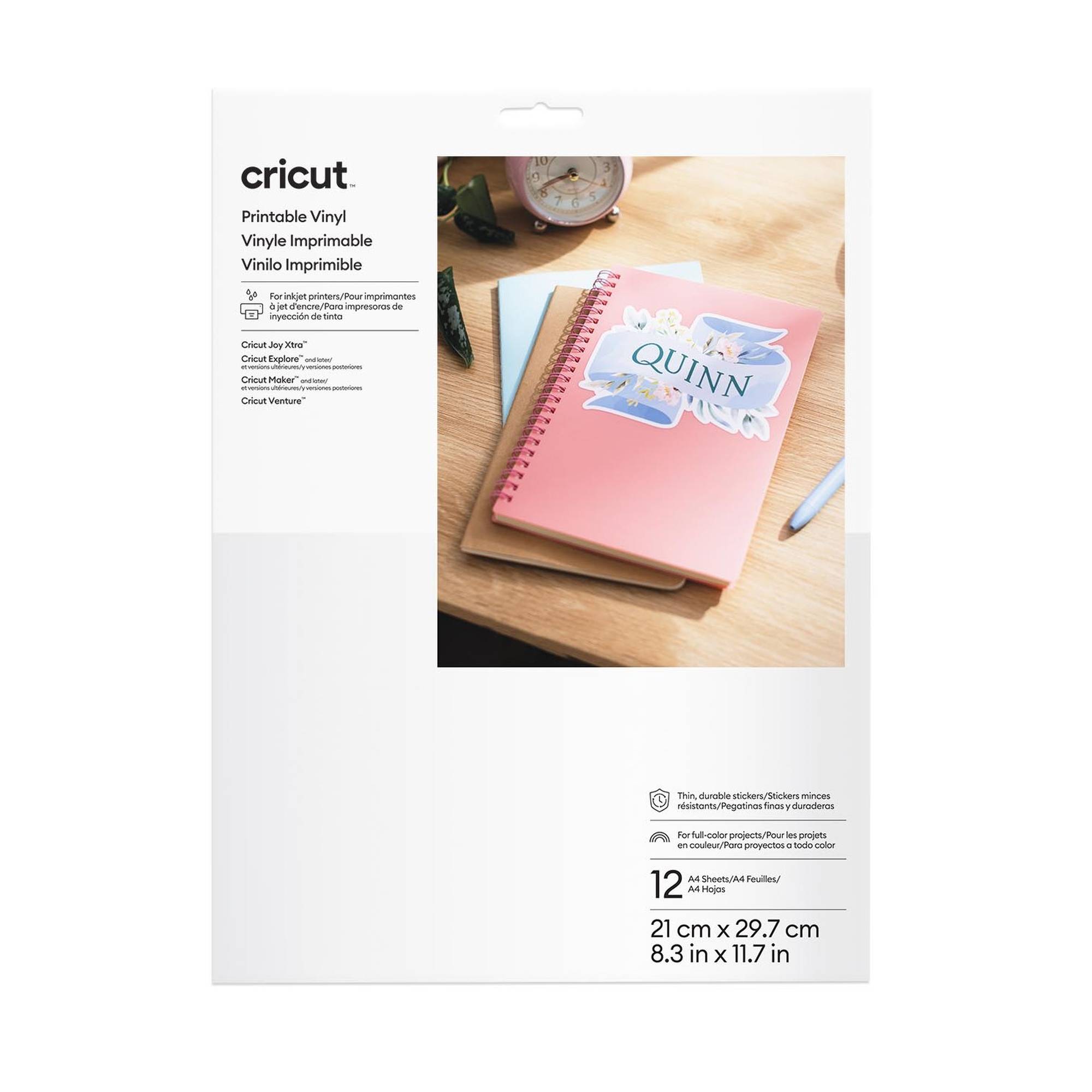 Cricut White Printable Vinyl A4 12 Pack