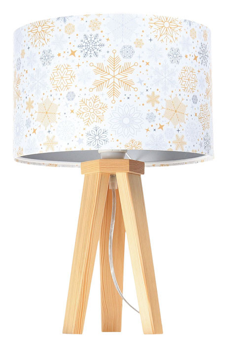 Świąteczna lampa stołowa z welurowym abażurem - Sarro