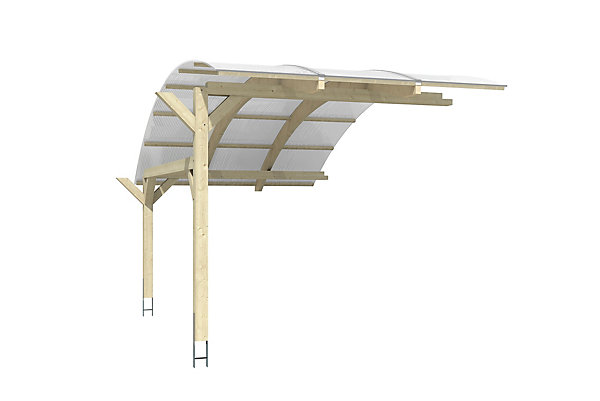 Extension de carport SKAN HOLZ Schwaben 299x630cm, bois lamellé-collé, non traité