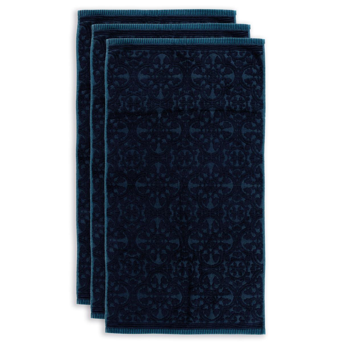 Pip Studio handdoek Tile de Pip - 55x100 cm - donker blauw