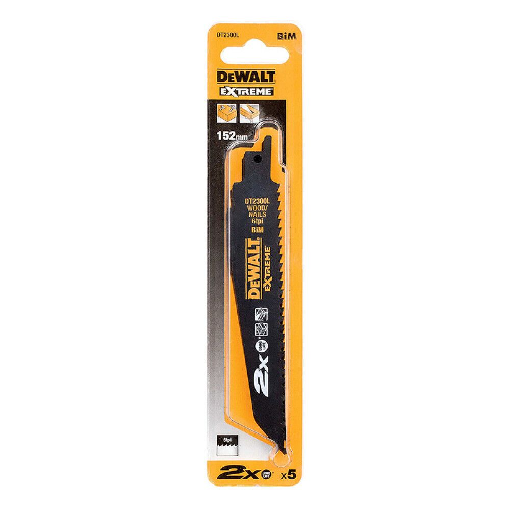 BAJONETTSAGBLAD DEWALT EXTREME DT2300L-QZ 6TPI 152MM 5STK