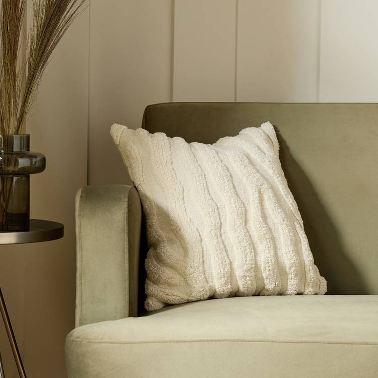 Habitat Tufted Waves Cushion - Neutral - 43x43cm