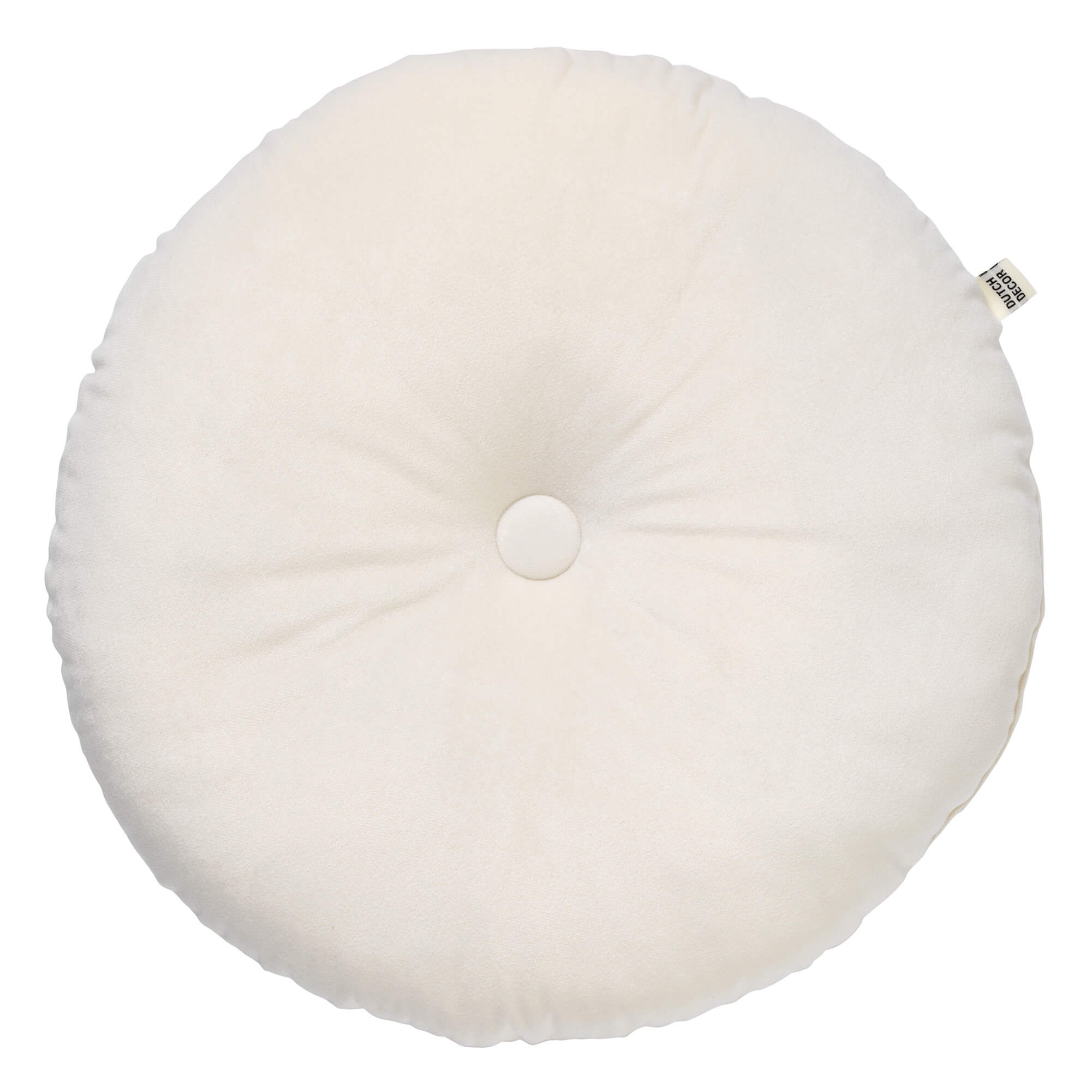 OLLY - sierkussen Ø38 cm - rond velvet - Snow White - wit