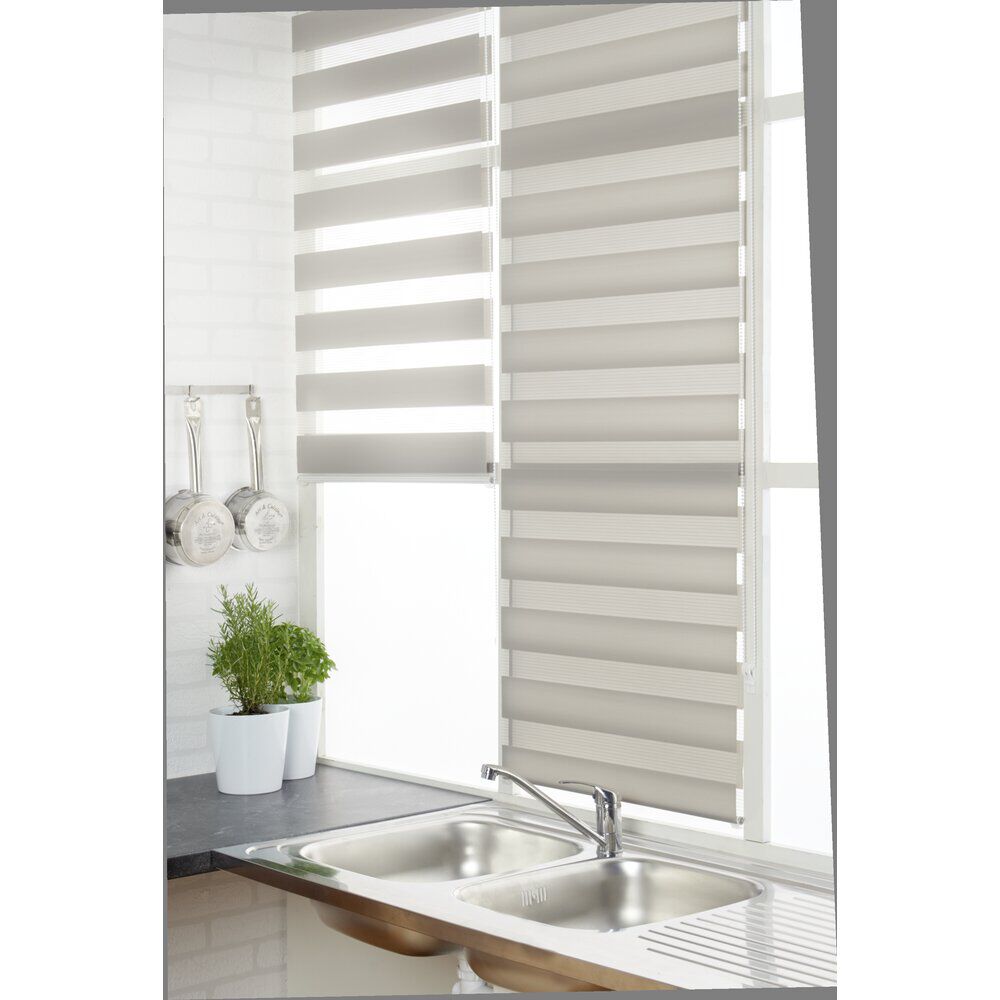 Store enrouleur avec ou sans perçage jour nuit gris 60x160cm