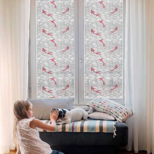 Folia okienna Falujący wzór ochrona prywatności 50x100 Wallfluent