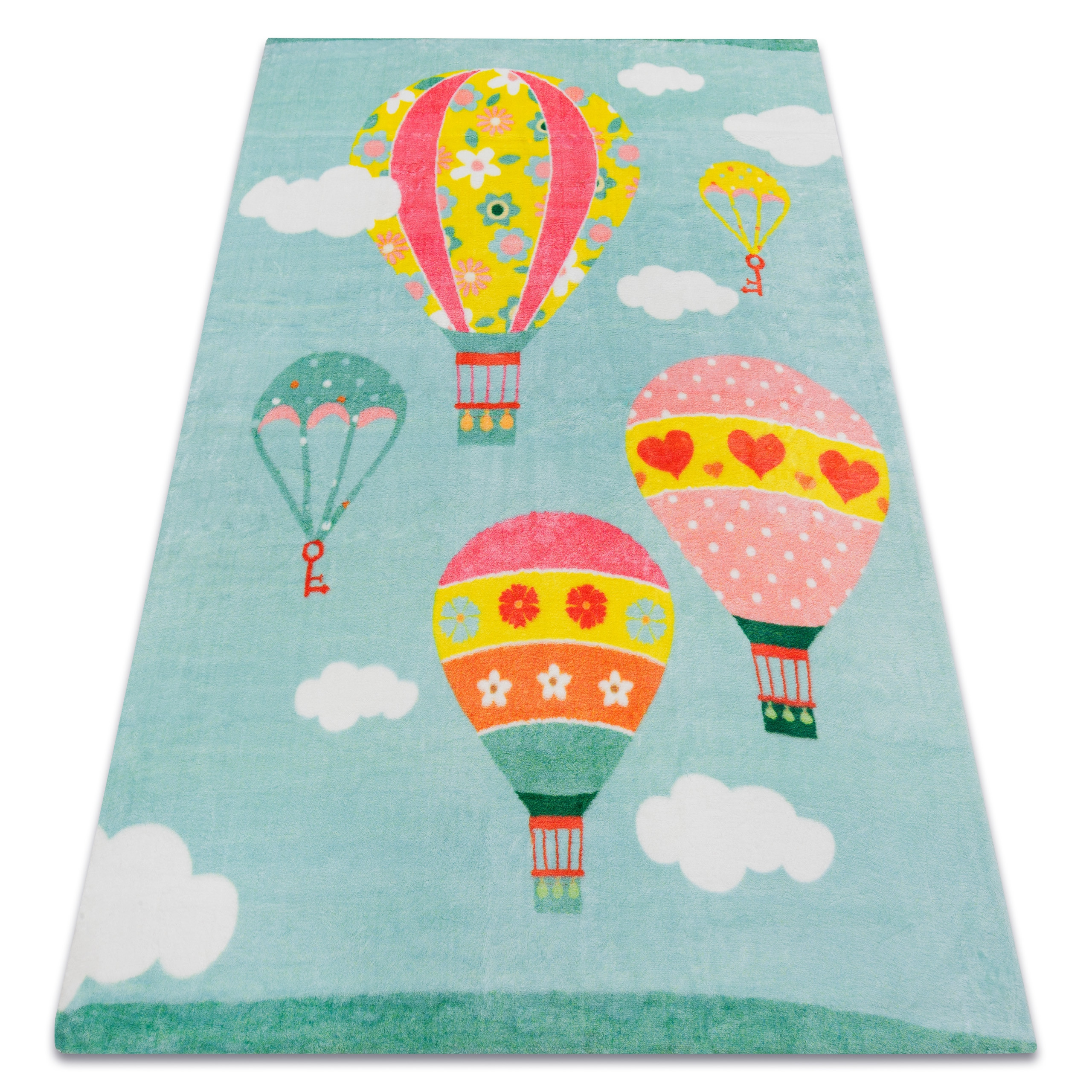 Dywan PLAY Balony chmurki G3426-2 zielony antypoślizgowy 120x165 cm