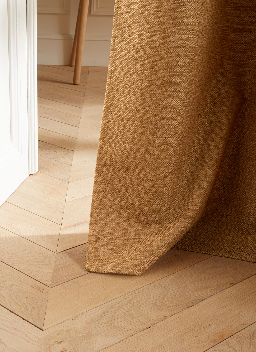 RIDEAU OCCULTANT UNI EFFET TRAMÉ BRUN MAÏS