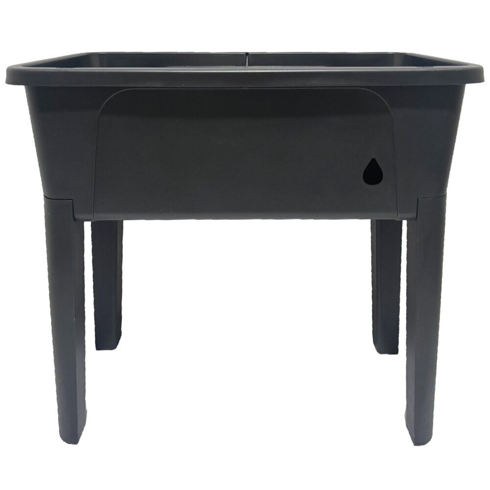 Jardinière haute sur pieds 45L plastique gris anthracite 76x38xH58,4cm