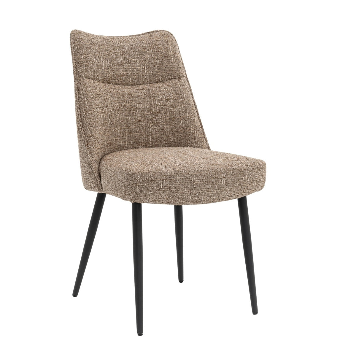 DÉJA Living Eetkamerstoel Meau - Taupe/Zwart - Zithoogte 47cm - Set van 2