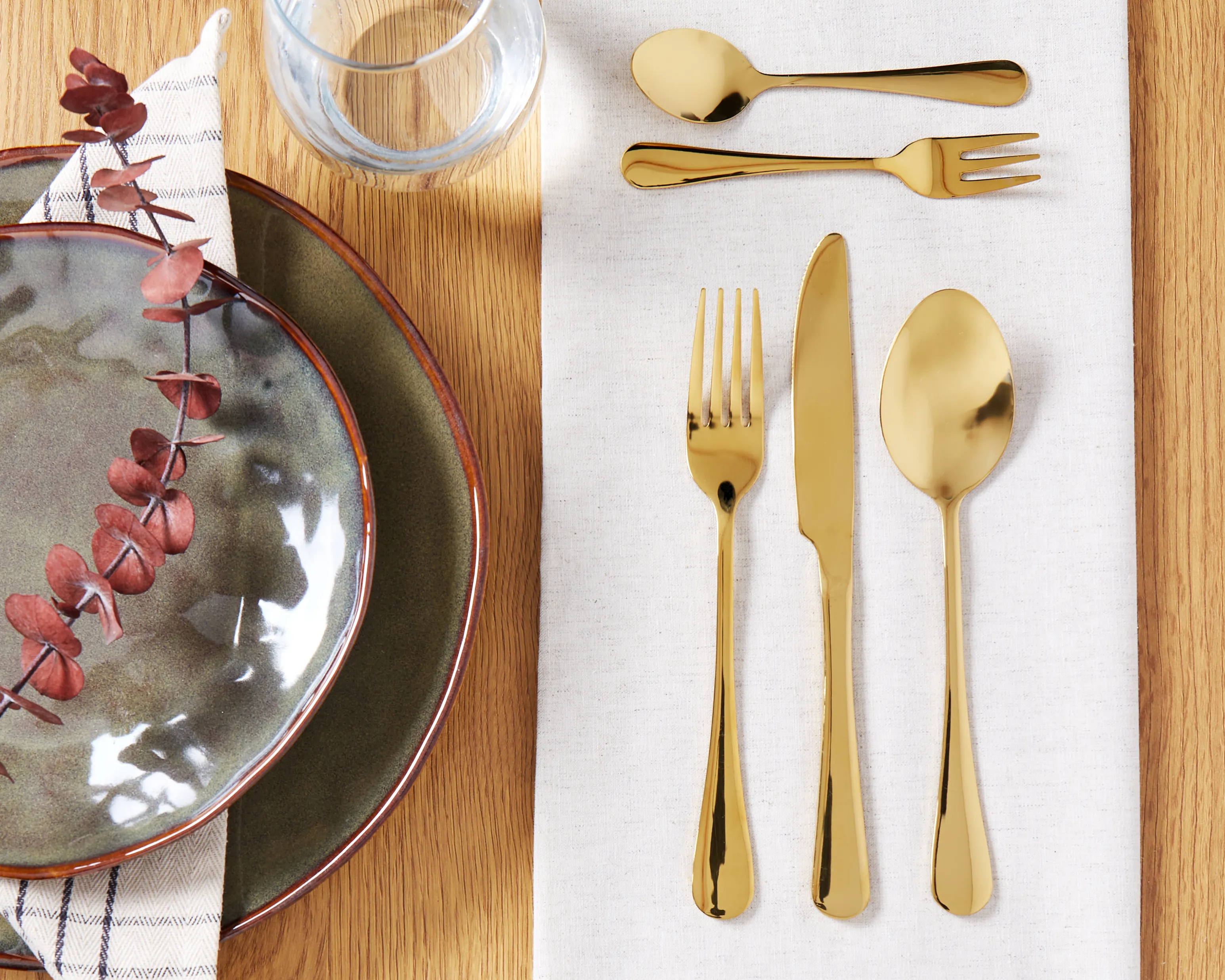 30 Piece Cutlery Set FUSILLI Gold
