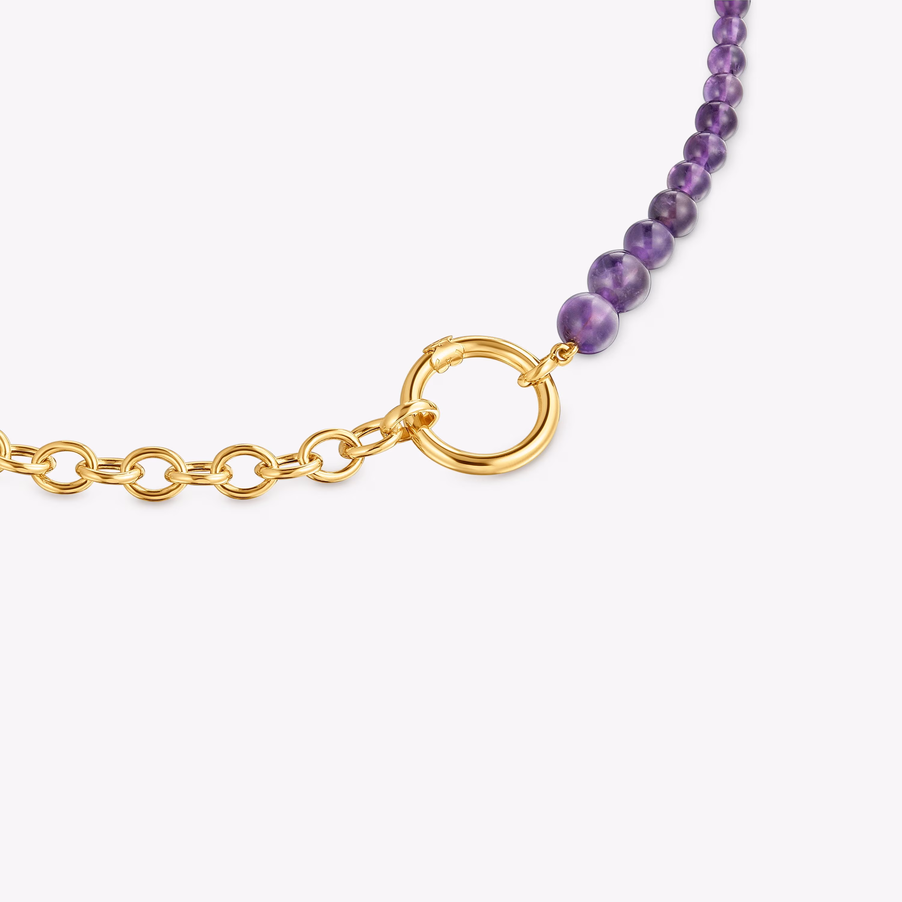 Collar con baño de oro de 18 kt sobre plata y amatista Hold