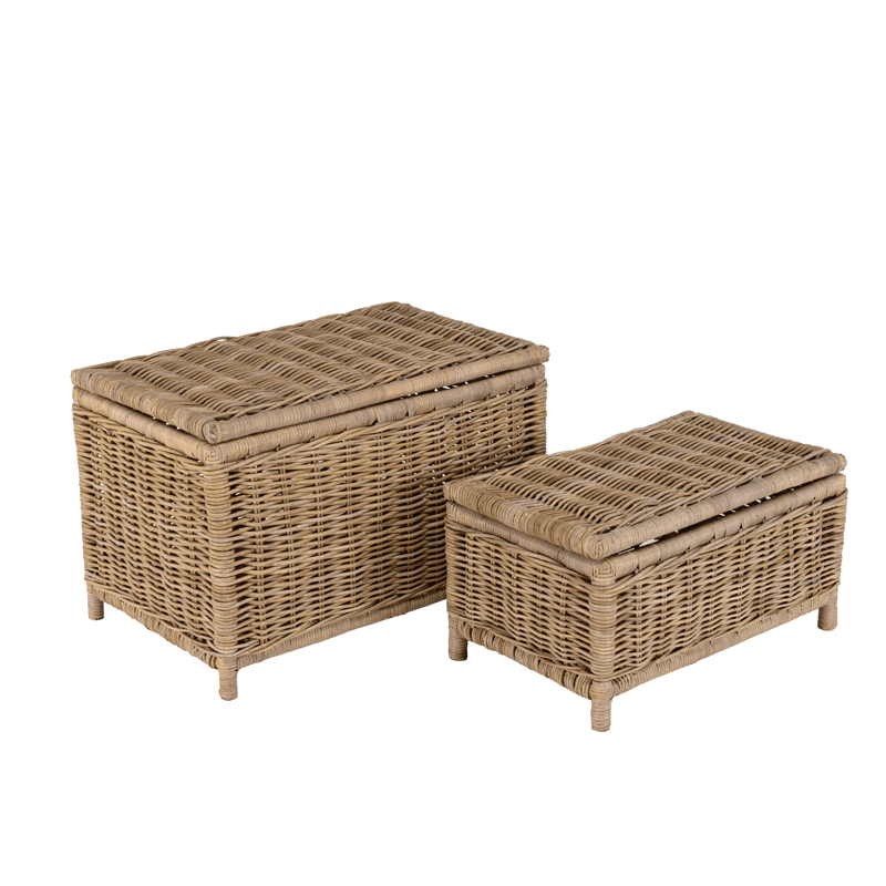 Coffre en rotin et kubu (lot de 2) MANY