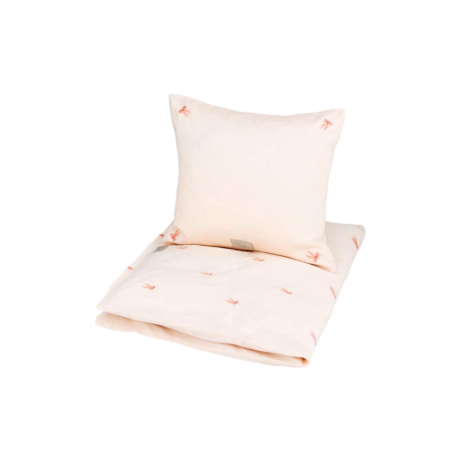 Broderet baby sengetøj, bows