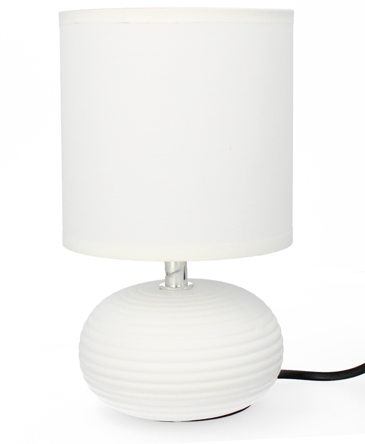 Lampa ceramiczna Livello 23cm biała lampka nocna z kablem abażur