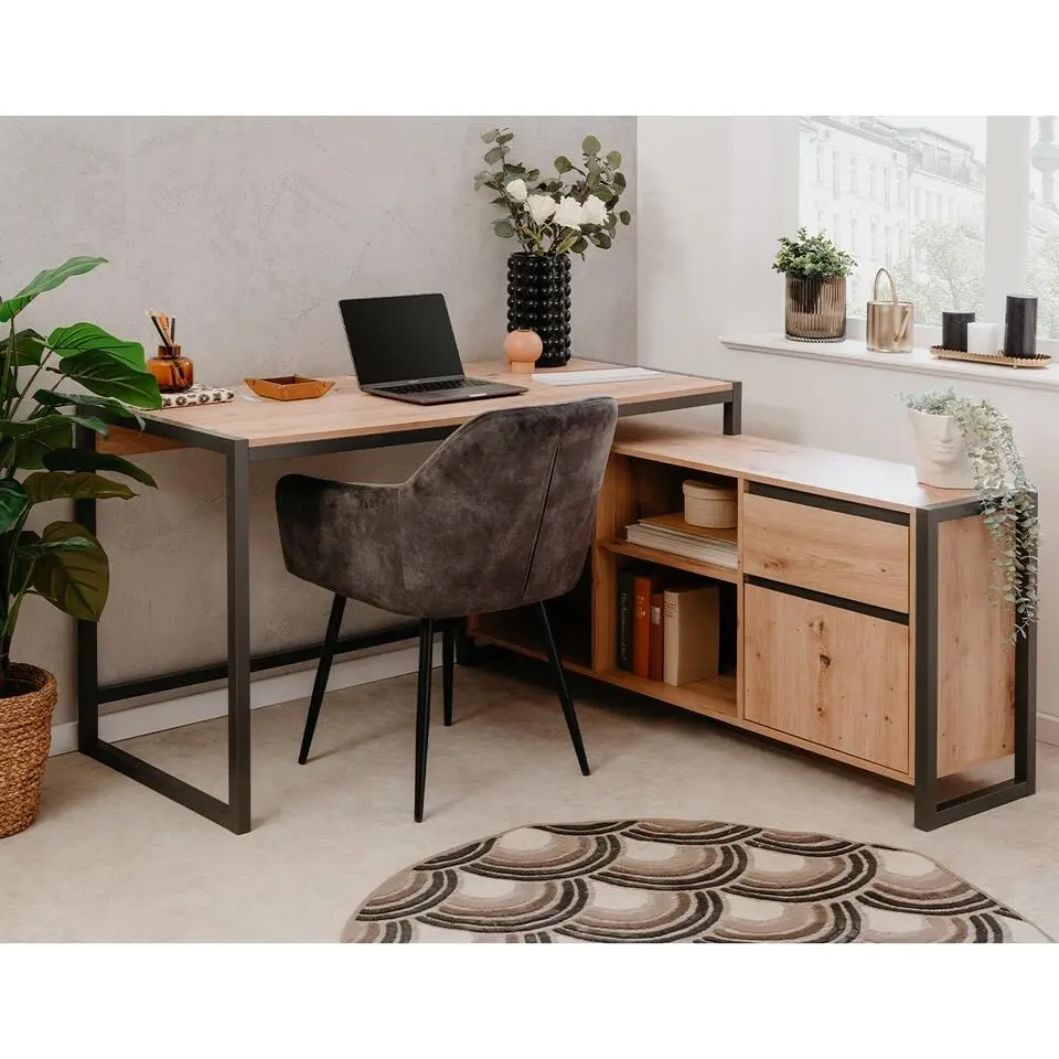 CALICOSY - Bureau PRAGUE - Licht hout - 75x139x139 cm