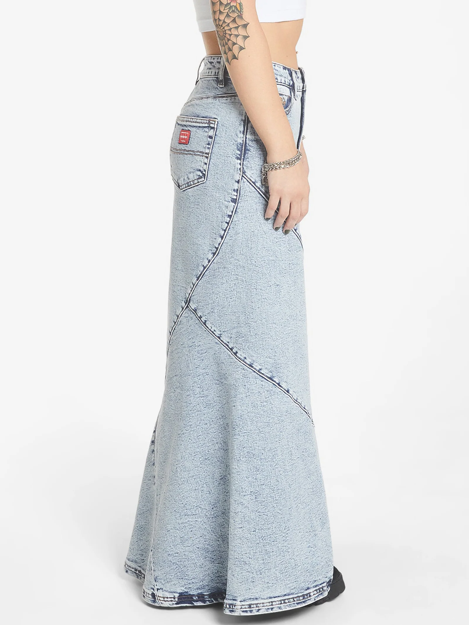 Crossroads Low Rise Denim Maxi Skirt