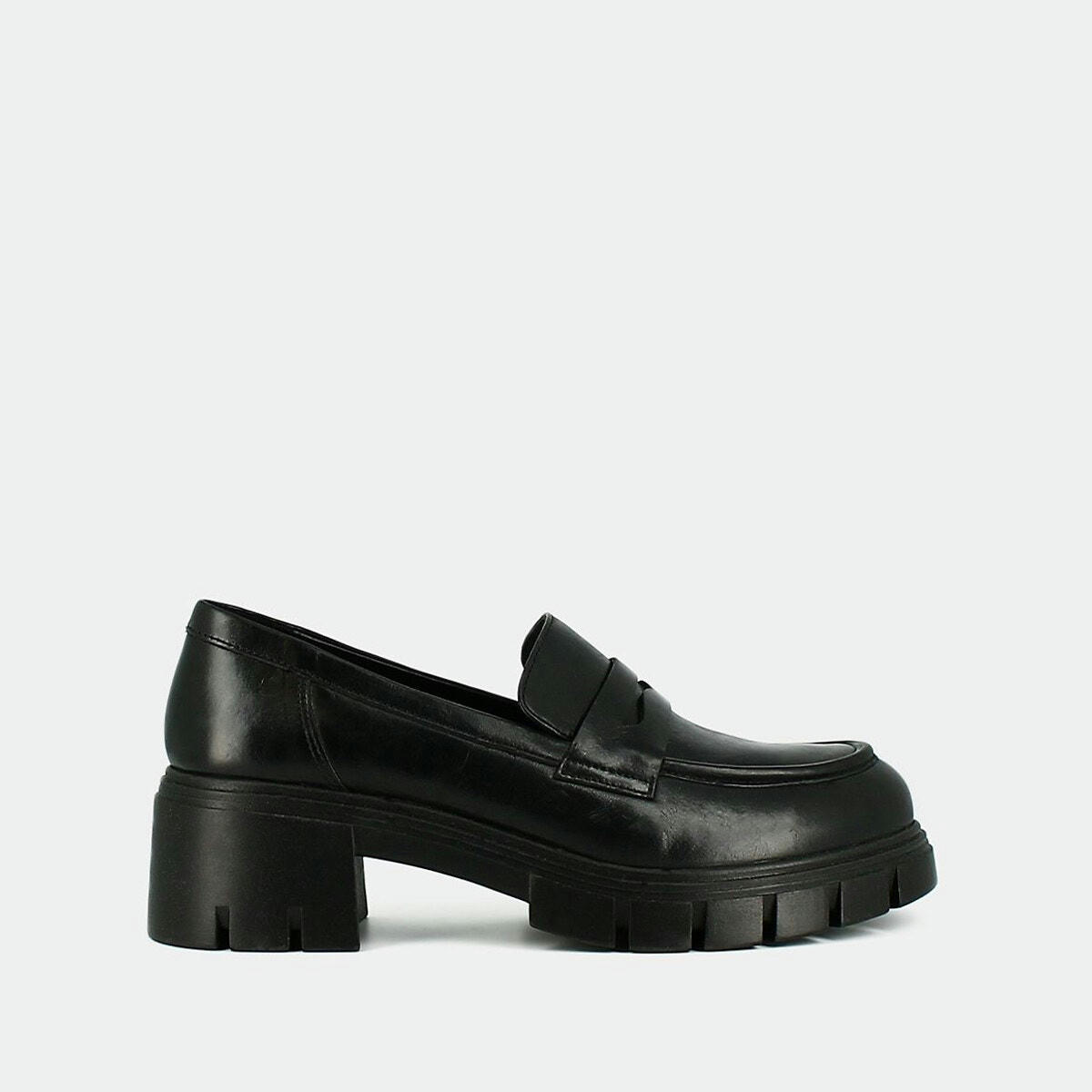 Mocassins chunky à talons Aron, cuir